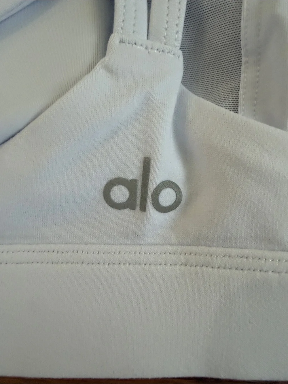 ALO Yoga White Double-Strap Sports Bra
